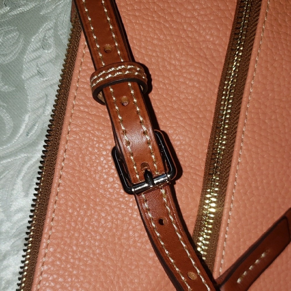 Dooney & Bourke Pink and Brown Leather Trim Crossbody - Picture 6 of 6